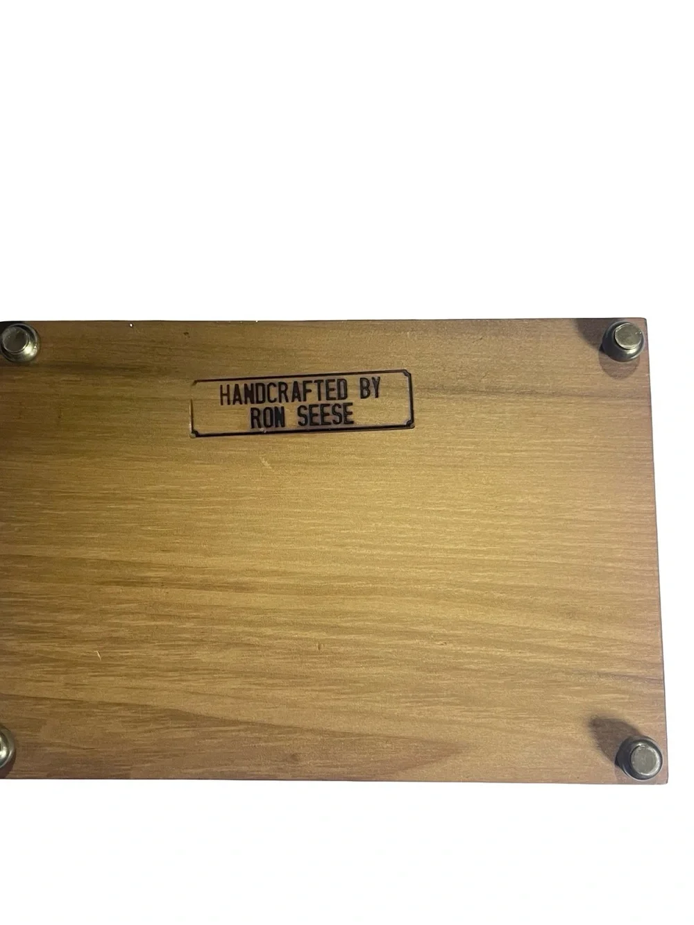 Handcrafted Ron Seese Signed Wood Keepsake Box Footed Custom Jewelry Trunk WV